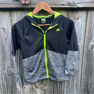 Russell Boys Sweatshirt Youth kids Size M 8 Black Dri-Power 360 Full Zip Hoodie